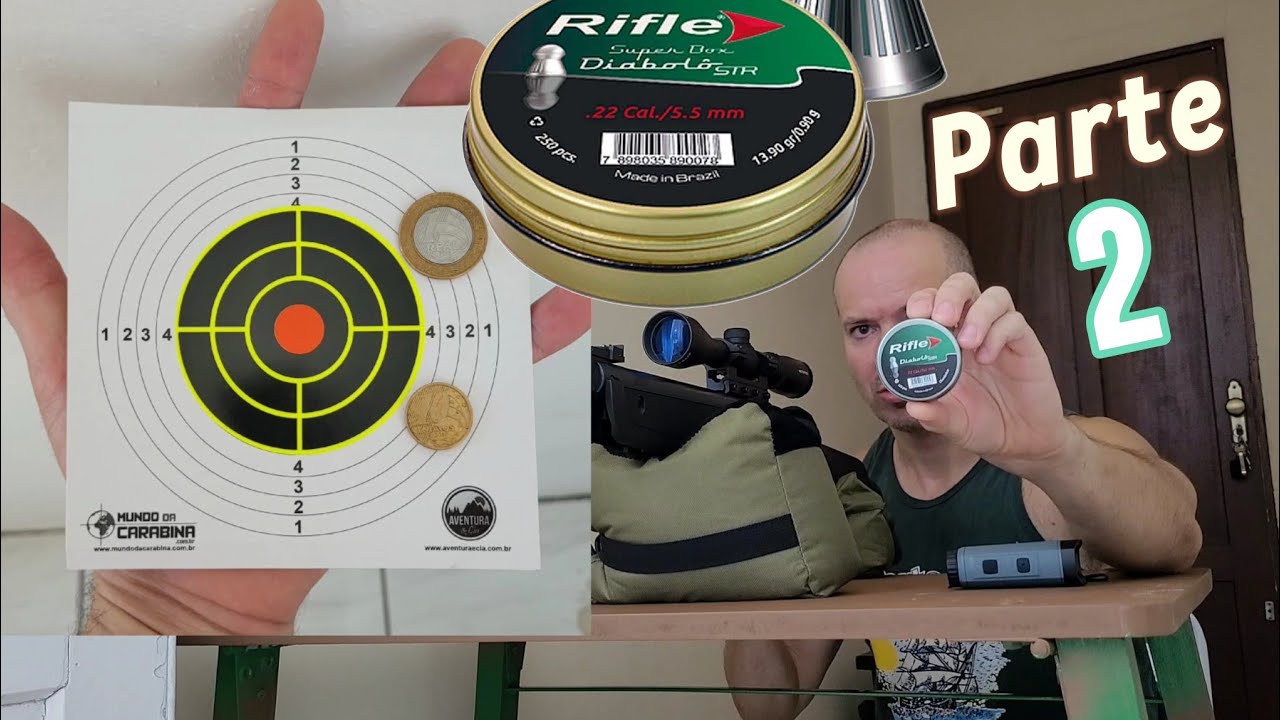 Agrupamento 10m Dione 5G parte 2 chumbinho Rifle STR