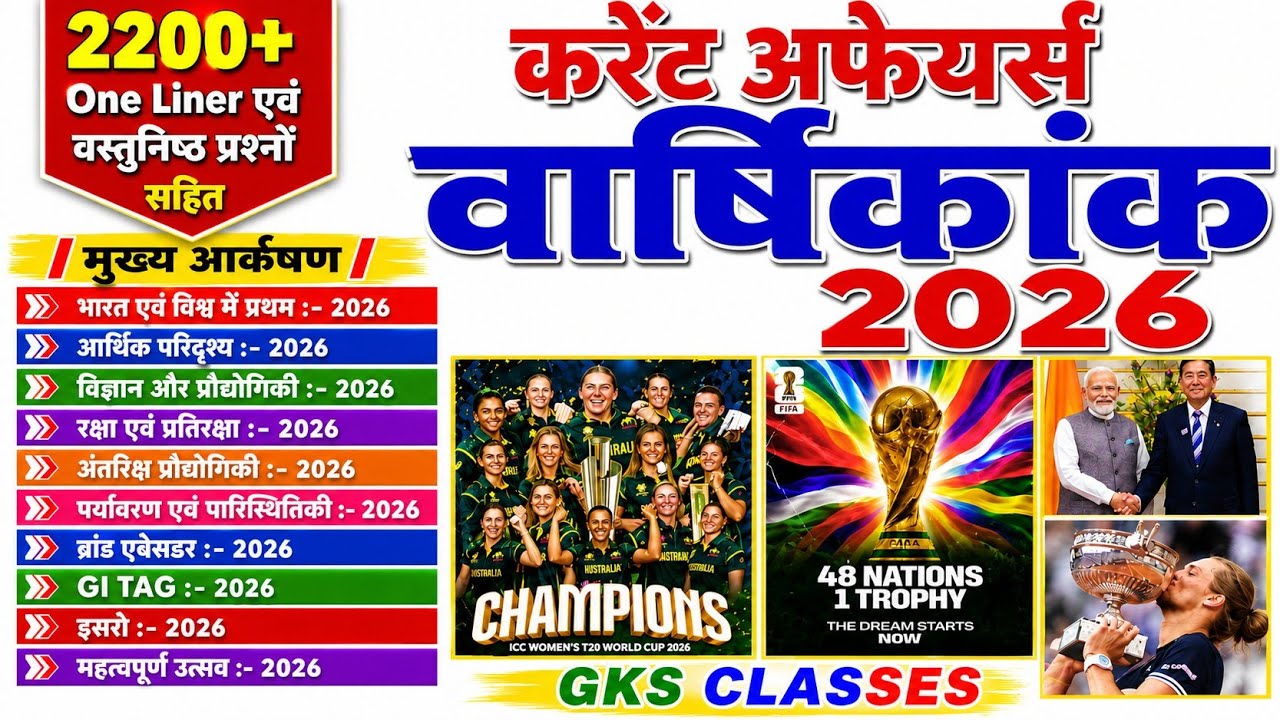 CURRENT AFFAIRS ONE SHOT 2026 | Current Affairs Revision Class 2026 | SSC, RAILWAY, BANK 