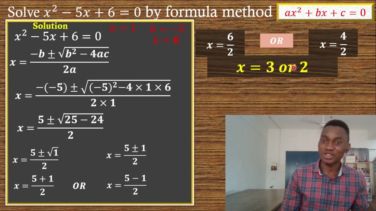 Quadratic Equations by Formula Method