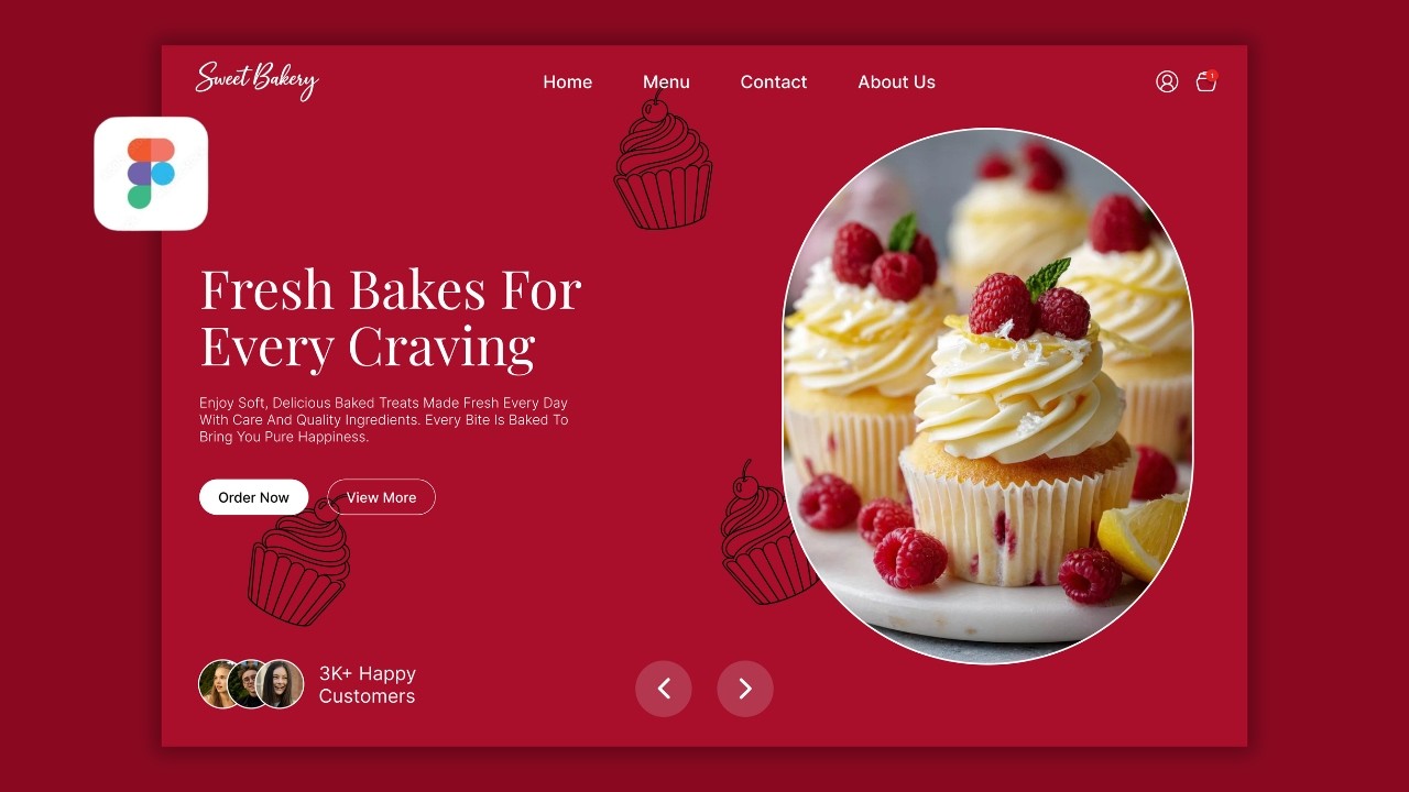 Modern Bakery Website UI Animation | Figma UI/UX Design Tutorial