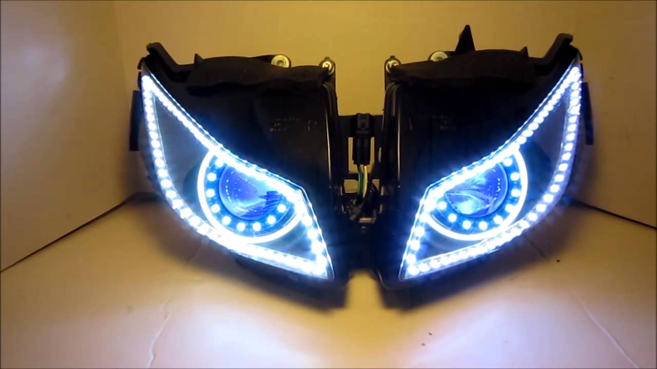 2012 - 2013 1000RR HID Projector Headlights BiXenon Dual Angel Eyes Halo By BKmoto.com