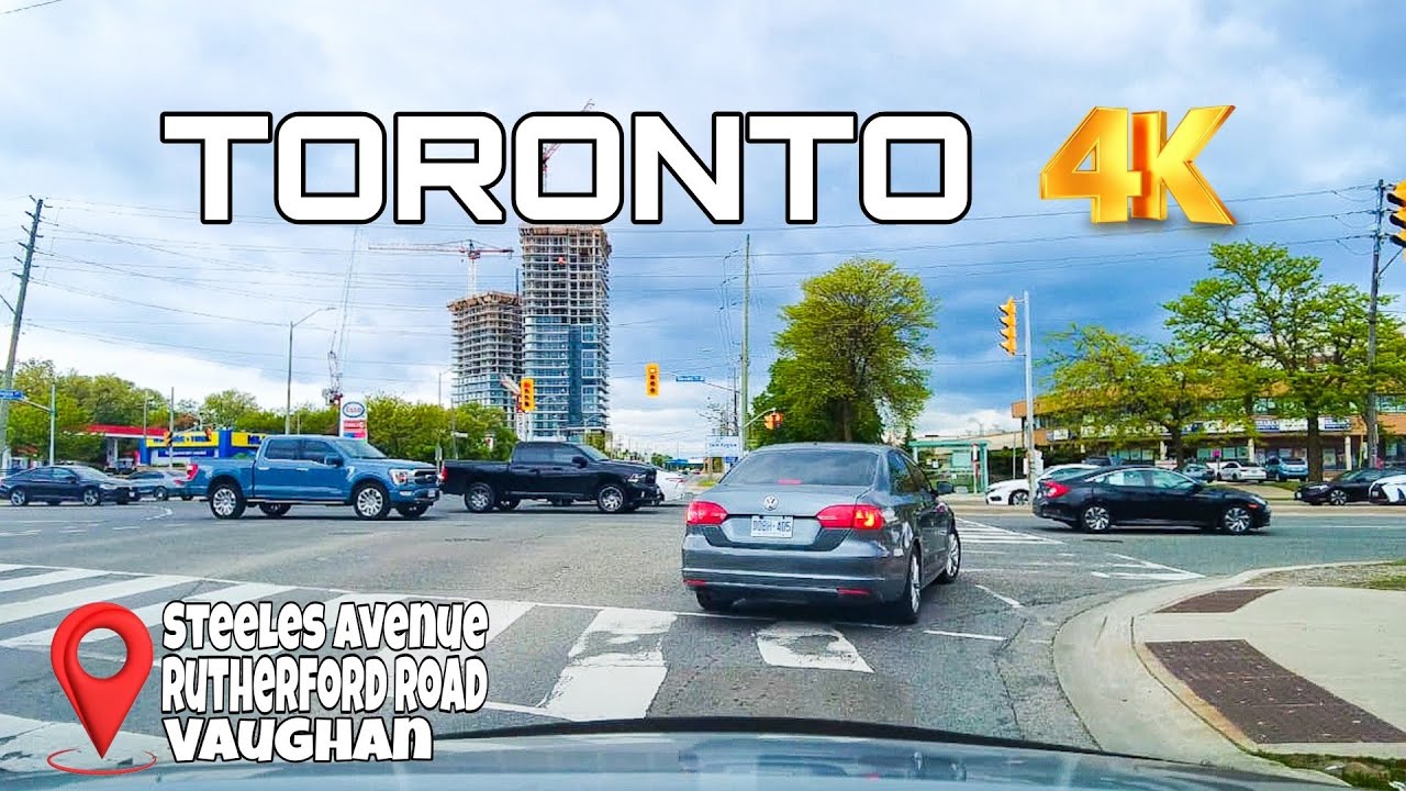 Driving in Toronto Canada 4k | Steeles Avenue West | Rutherford Road | Vaughan