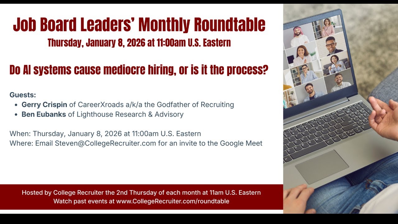 Job Board Leaders' Roundtable with Gerry Crispin and Ben Eubanks