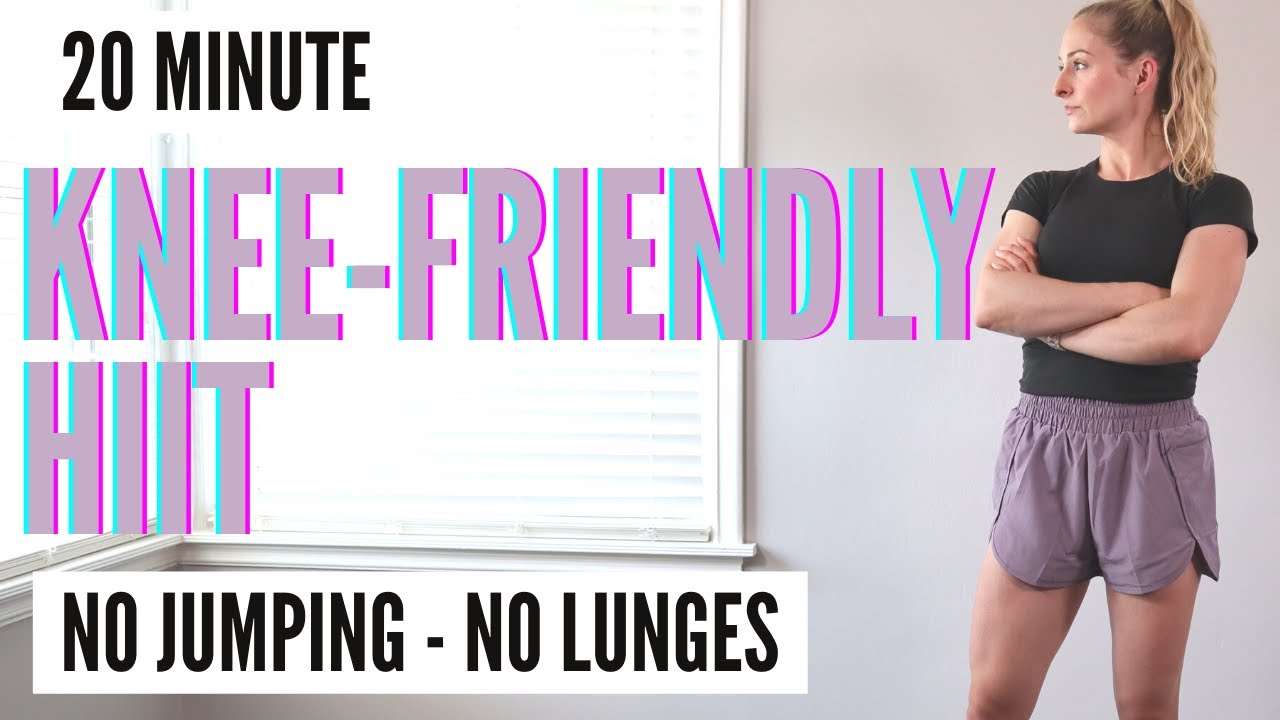 20 Minute Knee-friendly Lower Body HIIT - no jumping, no lunges +beginner and advanced options