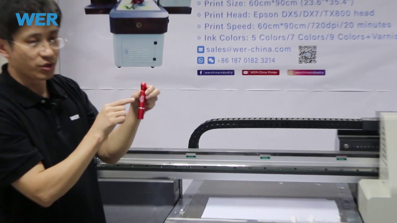 WER A1 ED6090UV Printer Printing on Lipstick