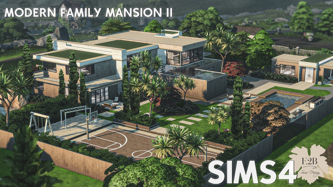 Современный семейный особняк II | Sims 4 CC Быстрая постройка | Ссылка для скачивания (Лоток + CC...