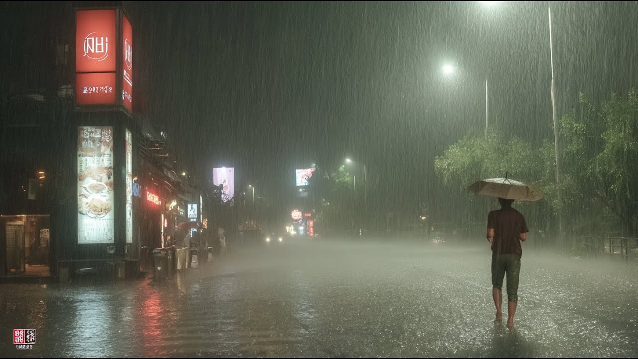 Rain All Night. Walk Along Till Sleep. Relaxing Sound for Sleep Meditation. White Noise.