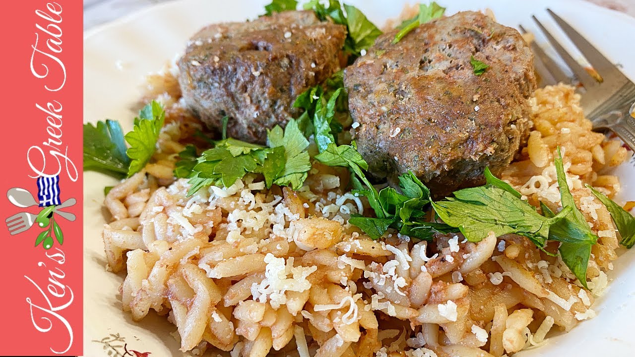 Baked Greek Meatballs & Orzo | Meatball Giouvetsi