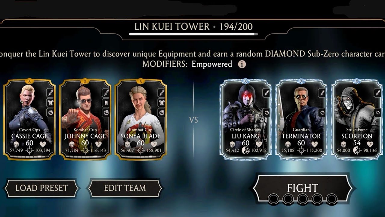 Lin Kuei Tower Match 194 | MK mobile gameplay