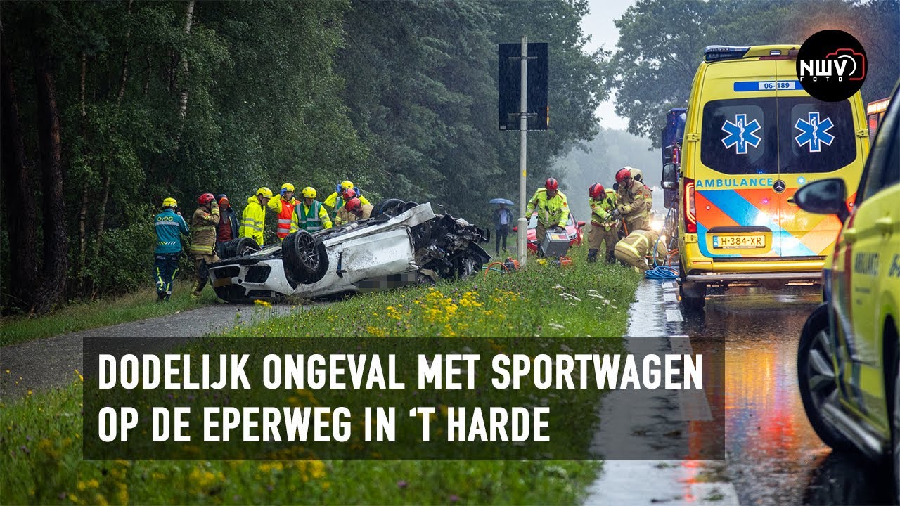 Dodelijke crash met sportwagen Eperweg 't Harde, twee traumahelikopters opgeroepen