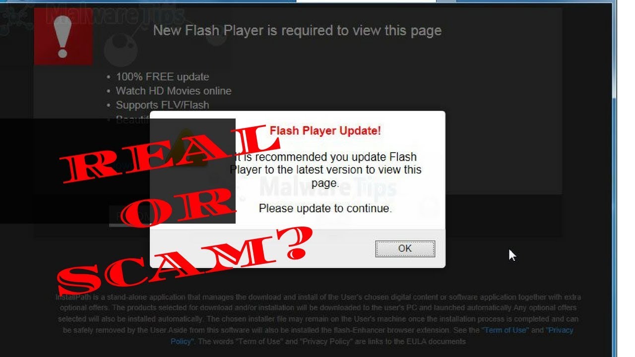 Adobe Flash Player Update Pop-Up | How to Know if it is a Scam