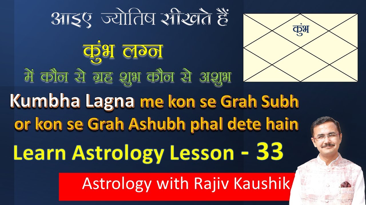 कुंभ लग्न में कौन-सा ग्रह अच्छा और कौन बुरा   Good and bad planets for Kumbh Lagna  Lec. 33