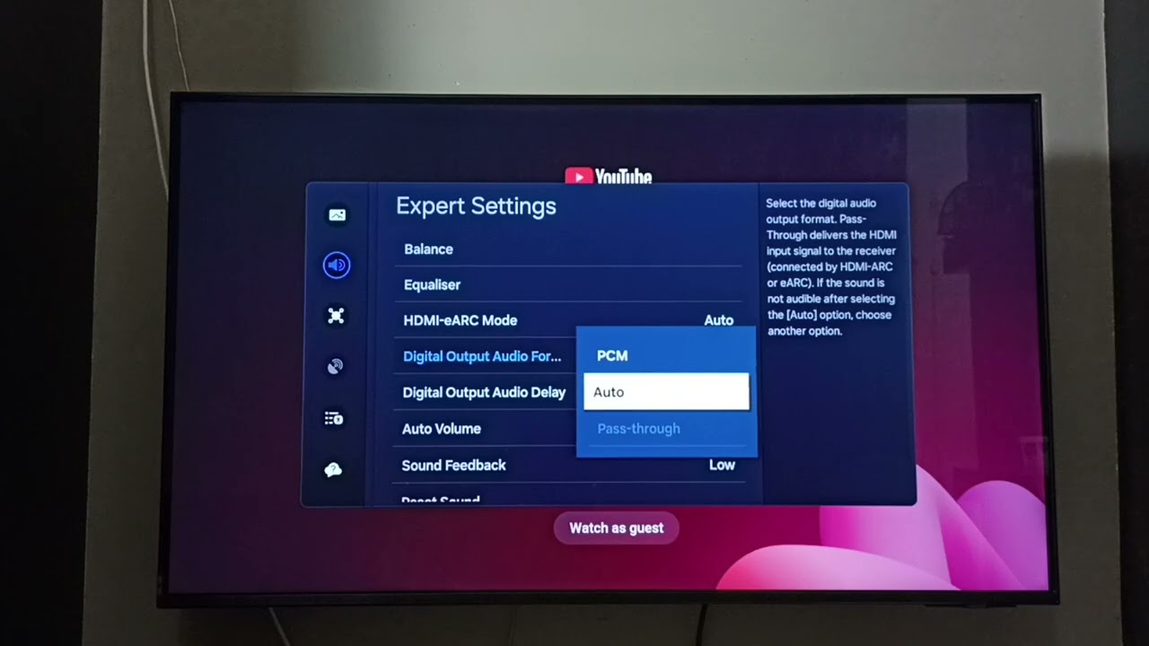 Как установить формат цифрового аудиовыхода PCM на Samsung Tizen Smart TV | Руководство по настро...
