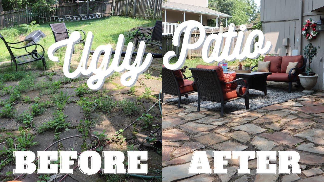 UGLY PATIO MAKEOVER BEFORE AND AFTER