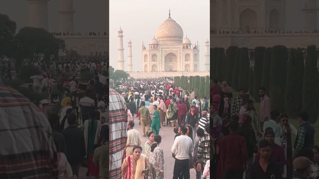 sunday crowd.                                  #short #tajmahal #winter #travelvlog #travellife