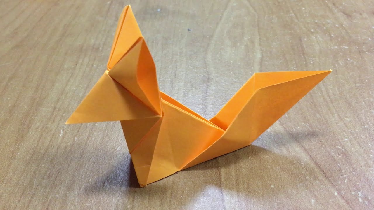 Origami Volpe da 1 Foglio.Lavoretti con la Carta. FAI DA TE