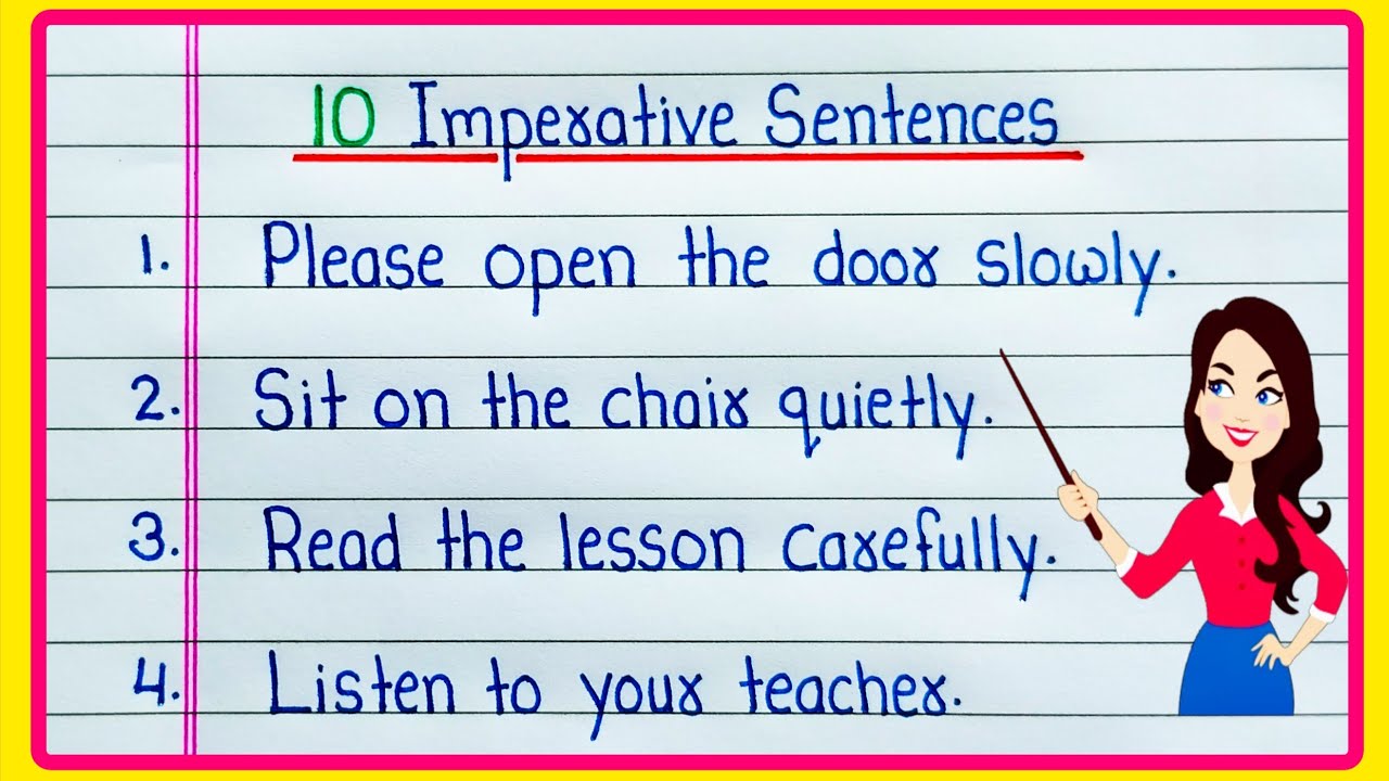 10 Examples of Imperative Sentences | 10 Imperative Sentences | Imperative Sentences examples