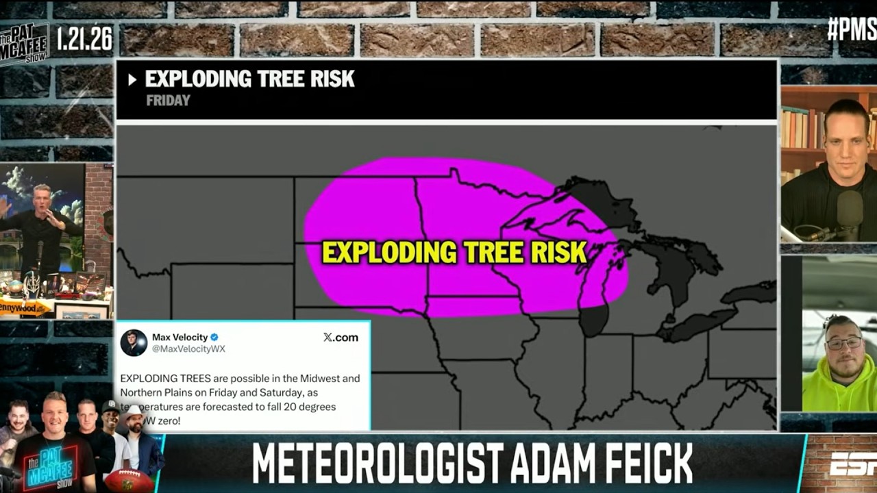 EXPLODING TREES & the brutal winter 🥶 Meteorologist Adam Feick breaks it down | The Pat McAfee Show
