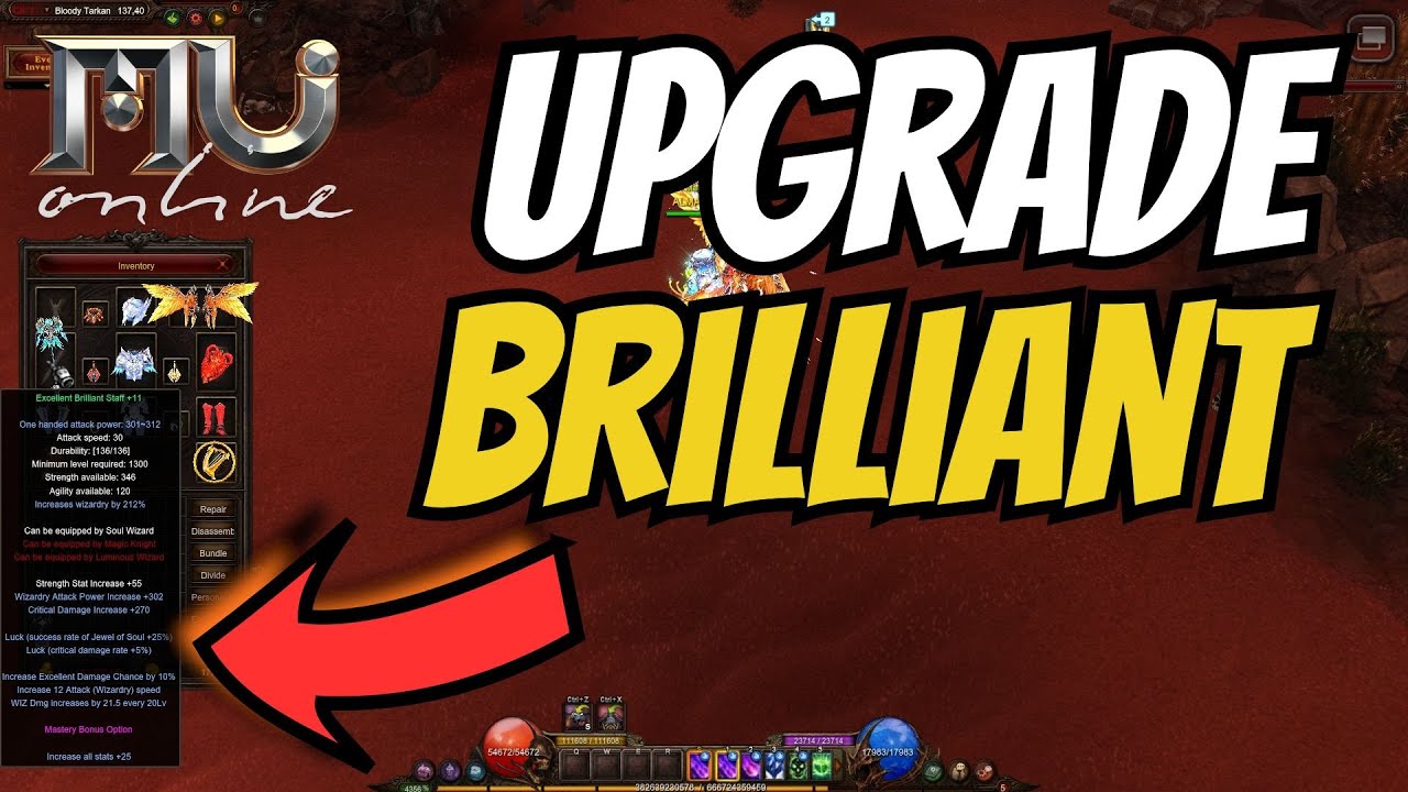 SET Y ARMA HASTA BRILLIANT - MU ONLINE GAMEPLAY GUIA TUTORIAL