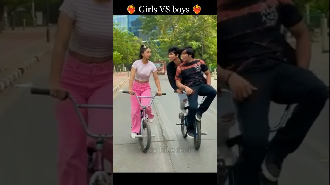 GIRLS VS BOYS 😎 CYCLE STUNT COMPETITION [1] #cycle #stunt #shorts