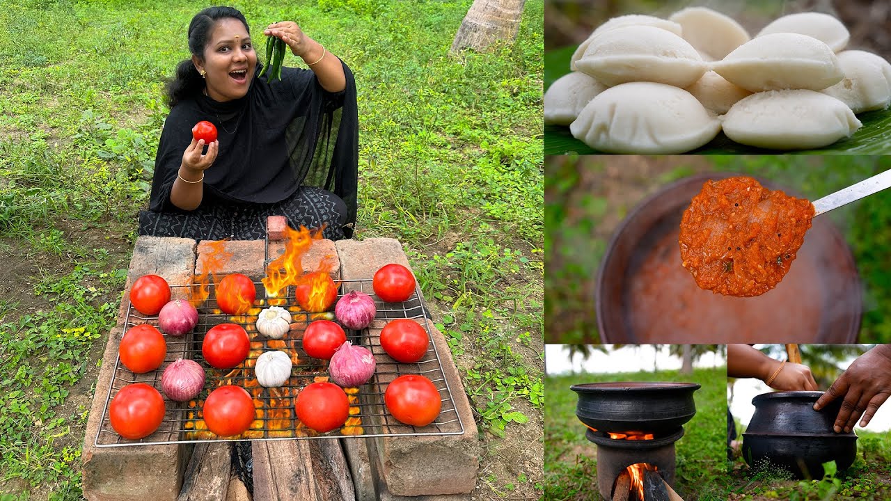 FIRED TOMATO RECIPE | தீயில் சுட்ட தக்காளி கடையல் செய்முறை | Thakkali Kadayal Recipe Cooking