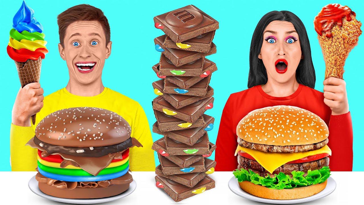 Real Food vs Chocolate Food Challenge #2 by Multi DO Challenge