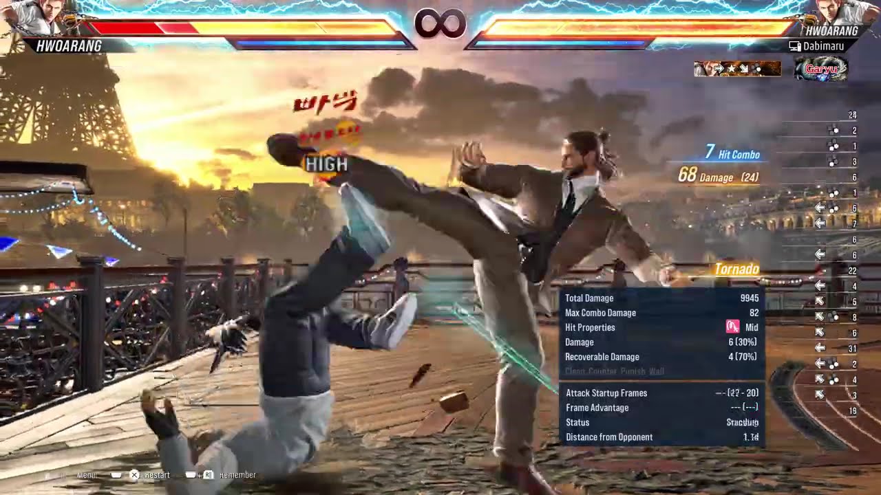 HWOARANG TEKKEN 8 - 91dmg 13hit combo