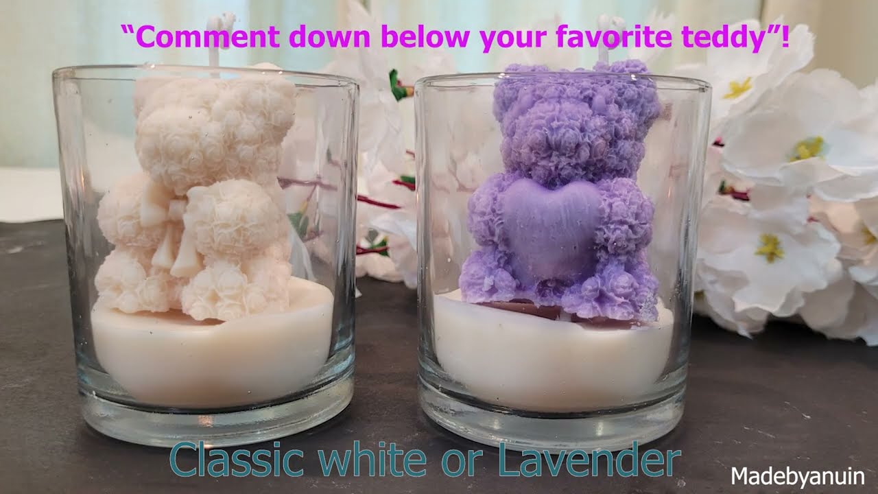 How to make a teddy bear glass candle jar #TeddyBearCandle #TeddyJar #candlemaking #handmadecandles