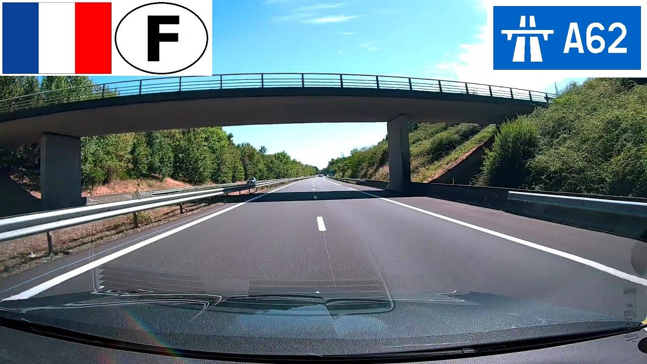 Driving in France: Autoroute A62 - Sortie 5 (Marmande) to Sortie 6 (Damazan/Aiguillon)
