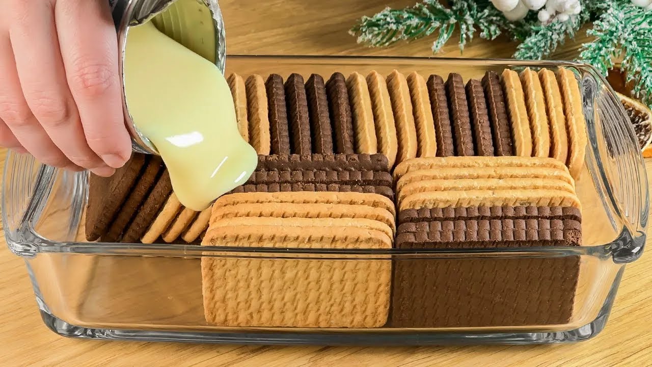 Ein schnelles Dessert für Weihnachten! Kein Backen! Ohne Mehl, Eier und Gelatine!