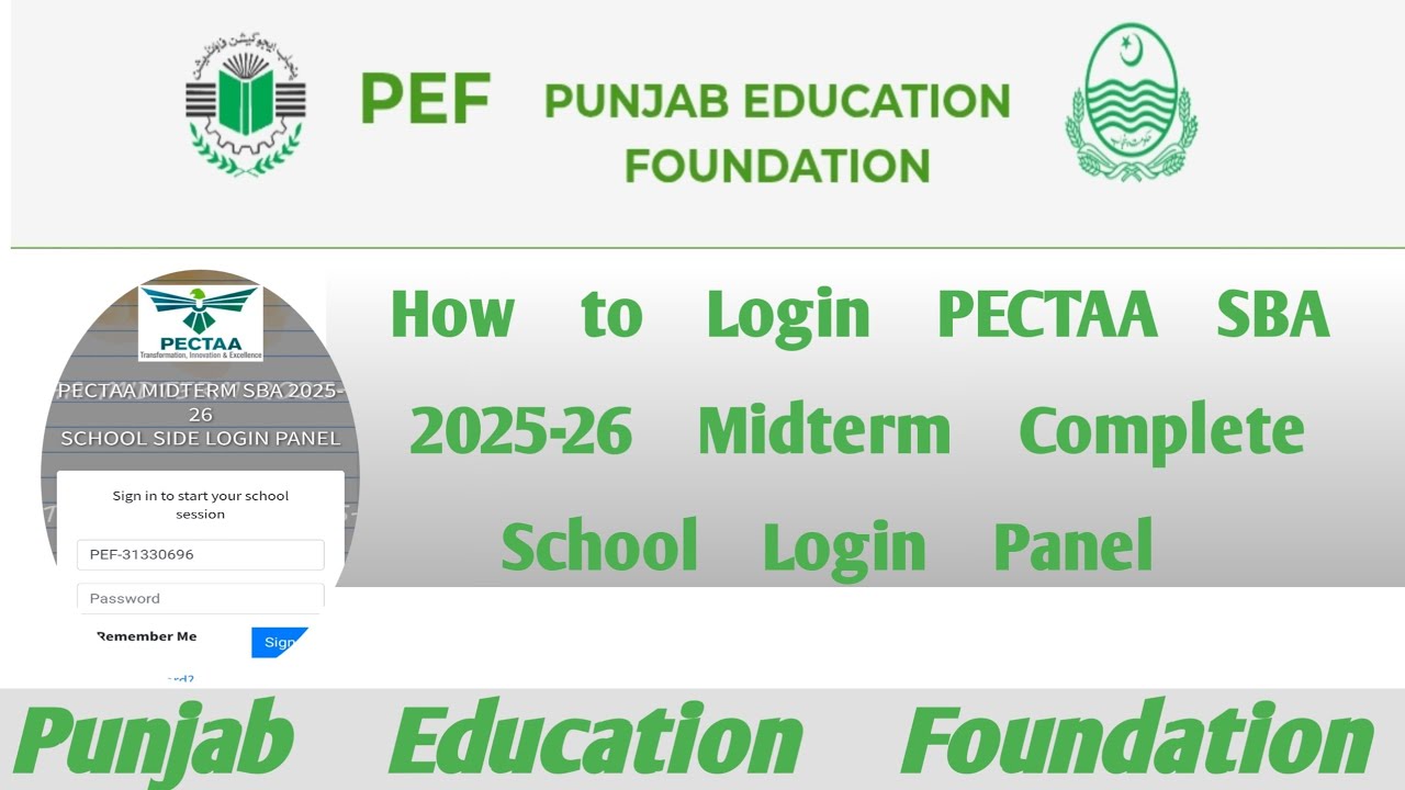How to Login PECTAA SBA 2025-26 Midterm | Complete School Login Panel Tutorial