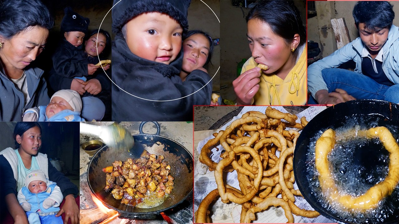 manjita's son Niyabung came to village , so manjita cooks delicious meal for him in her parents home