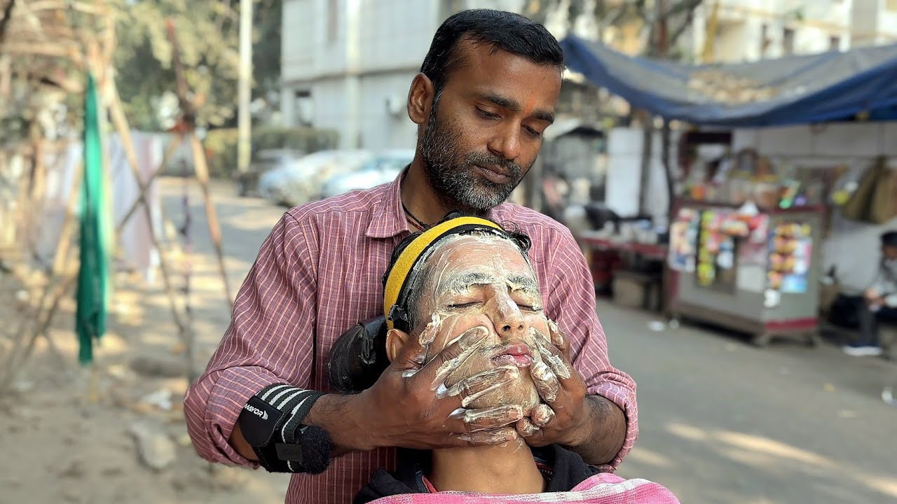Madhav Barber💲5 Head Massage & Face cleaning | Full Service Deep Massage #headmassage 