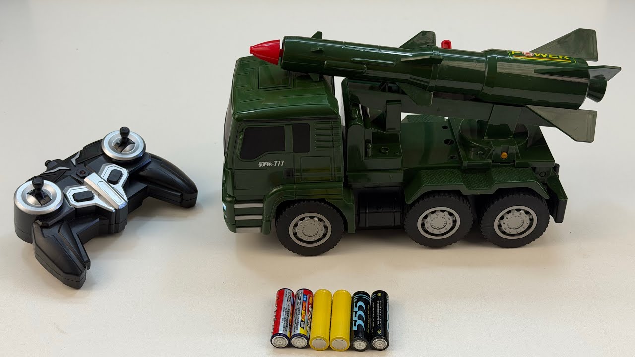 Unboxing RC missile toy launch vehicle,RC pickup truck, urban RC sanitation vehicle,EV 3D police car
