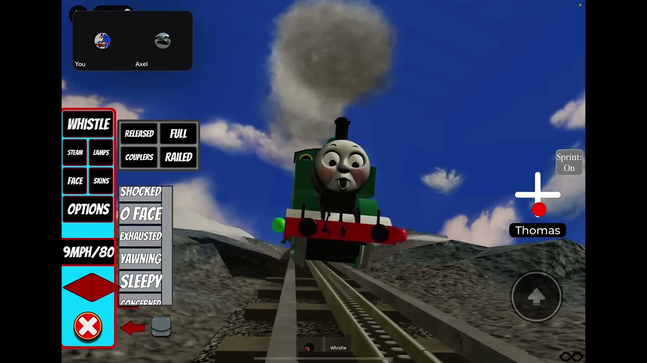 Thomas trip up the mountain and godred bounce off the mountain 