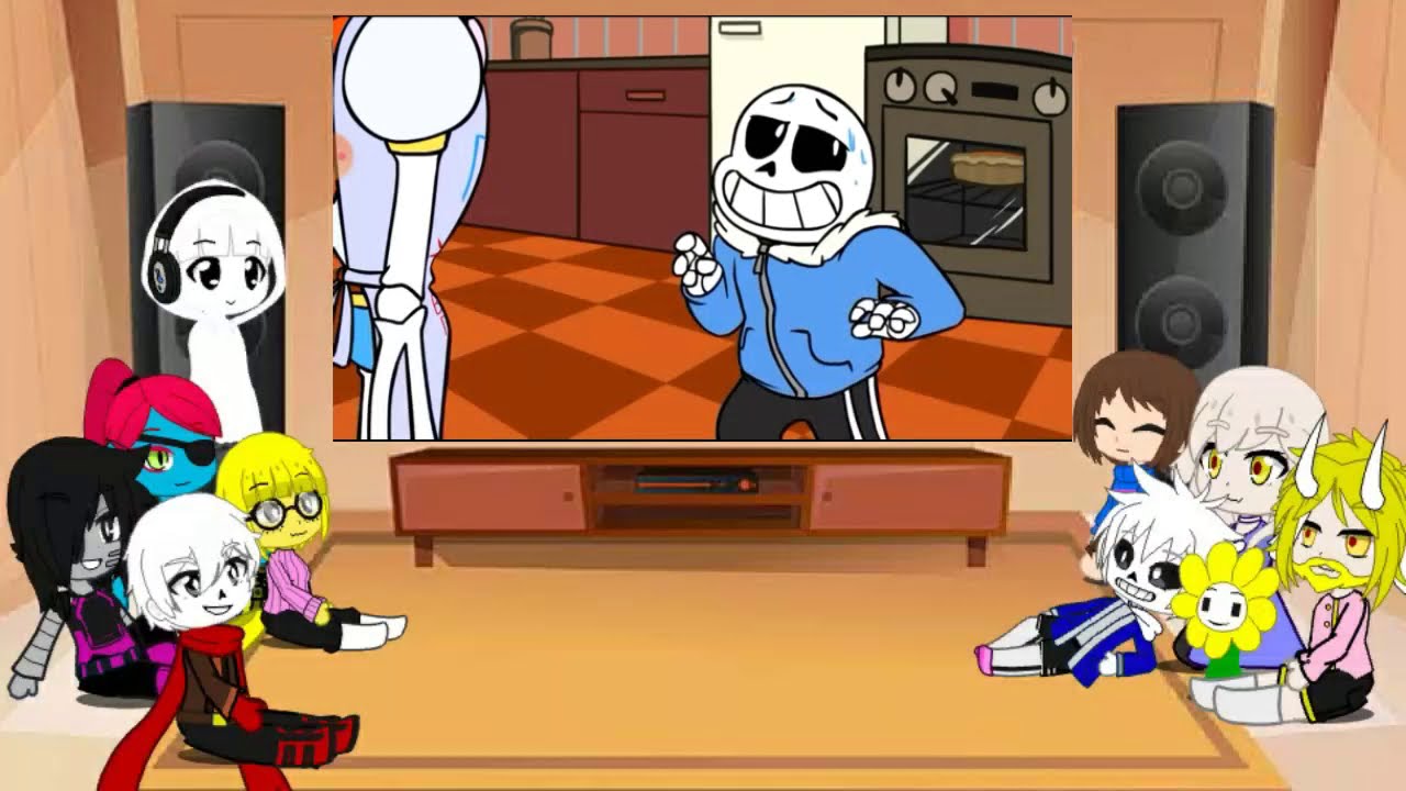 Реакция Undertale на Undertale за 3 минуты/Папайрус находит человека/Веселые кости (gacha club)