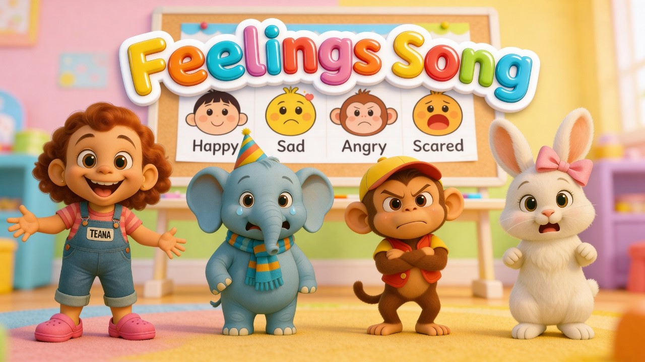 Feelings Song | Learn Feelings & Emotions | Nursery Rhymes & Songs for Kids by Teana Tales
