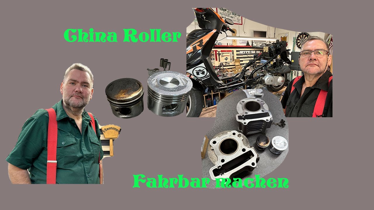China Roller Motor neu. Rex Milano 50ccm, Zylinder, Kopf, 4-Takt