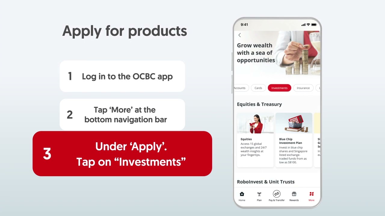 How to apply for products on OCBC app?