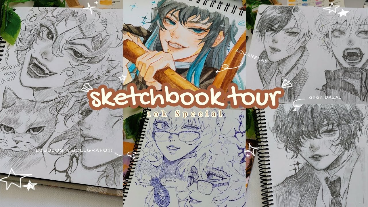 🌻🌿SKETCHBOOK tour★ 2024 | DIBUJO con LAPIZ ⁉️| Special 10k ˖⋆ kawaragi_art★