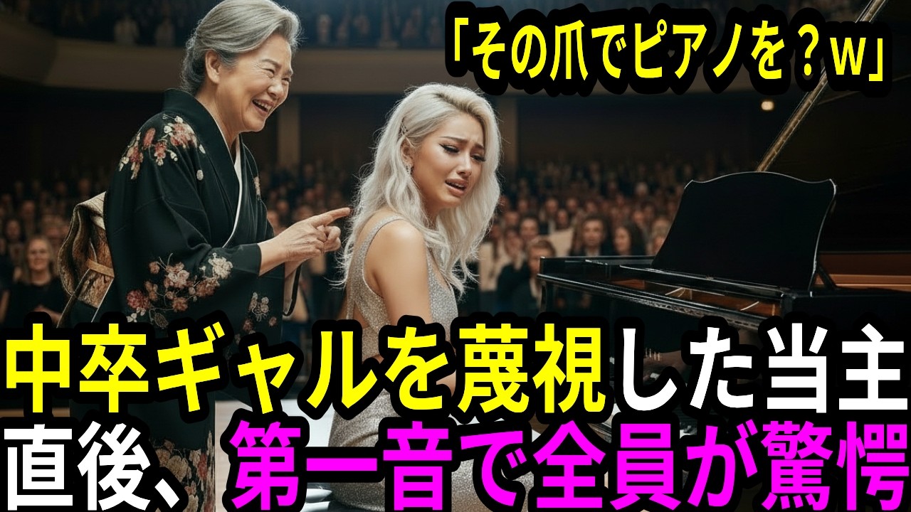 「中卒ギャルがピアノ？ｗ」虐げられた孫娘を救うため、金髪ギャルが演奏した結果…初音で式場全体が凍りついた。伝説の正体が暴かれ…【感動する話】【スカッとする話】