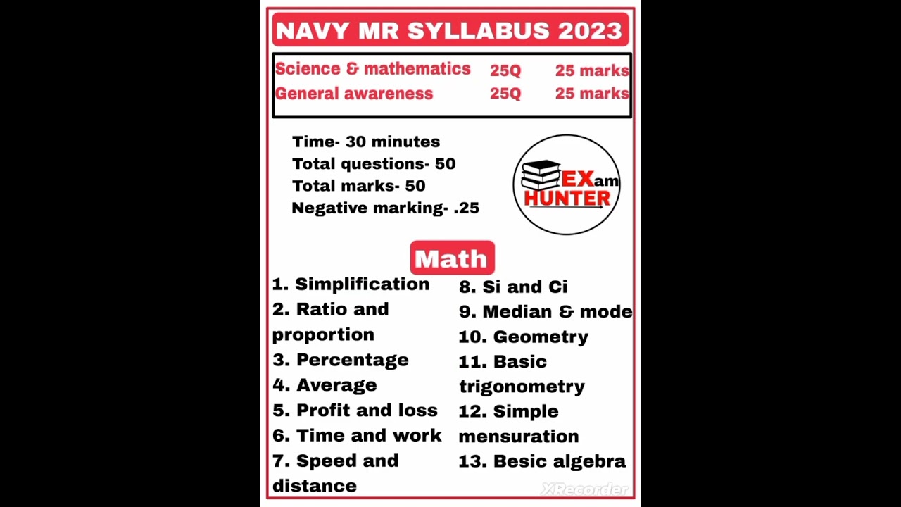 navy mr syllabus 2023 math @EX-amhunter