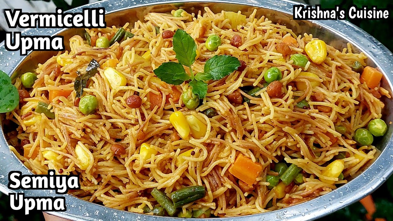 Breakfast Recipe || Vermicelli Upma Recipe || Semiya Upma Recipe || Krishna's Cuisine #semiyaupma