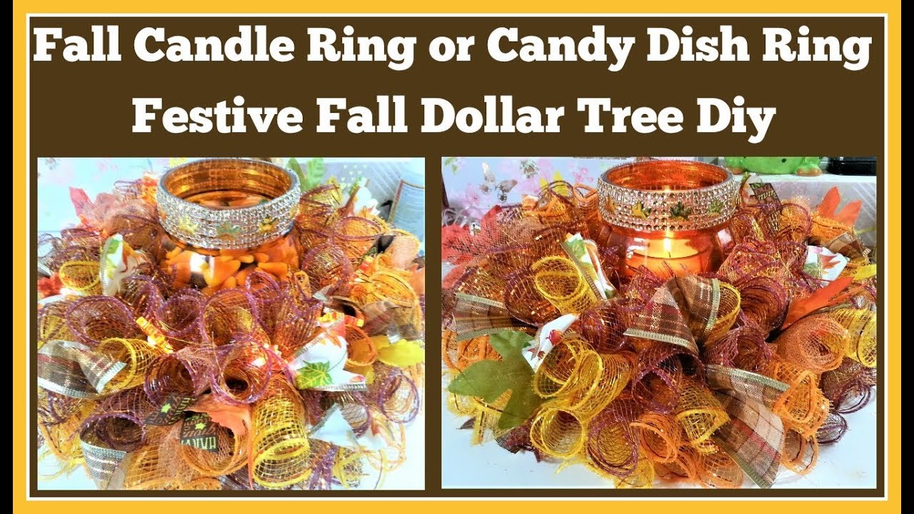 Fall Candle Ring 🍁 Candy Dish Ring Dollar Tree Diy