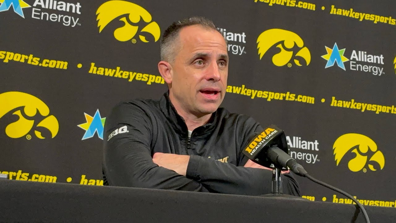 Ben McCollum reacts to Iowa basketball’s win over Northwestern