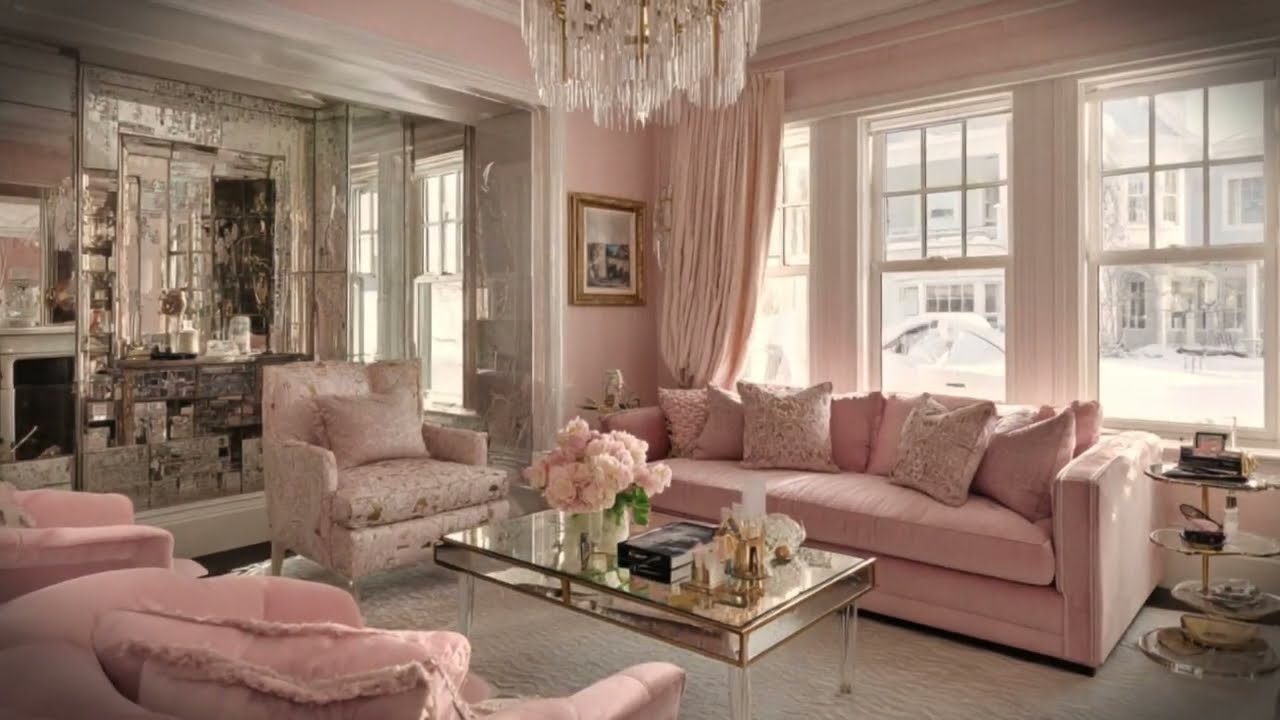 Glamorous Pink Mansion Interiors | Timeless Hollywood Glam Design