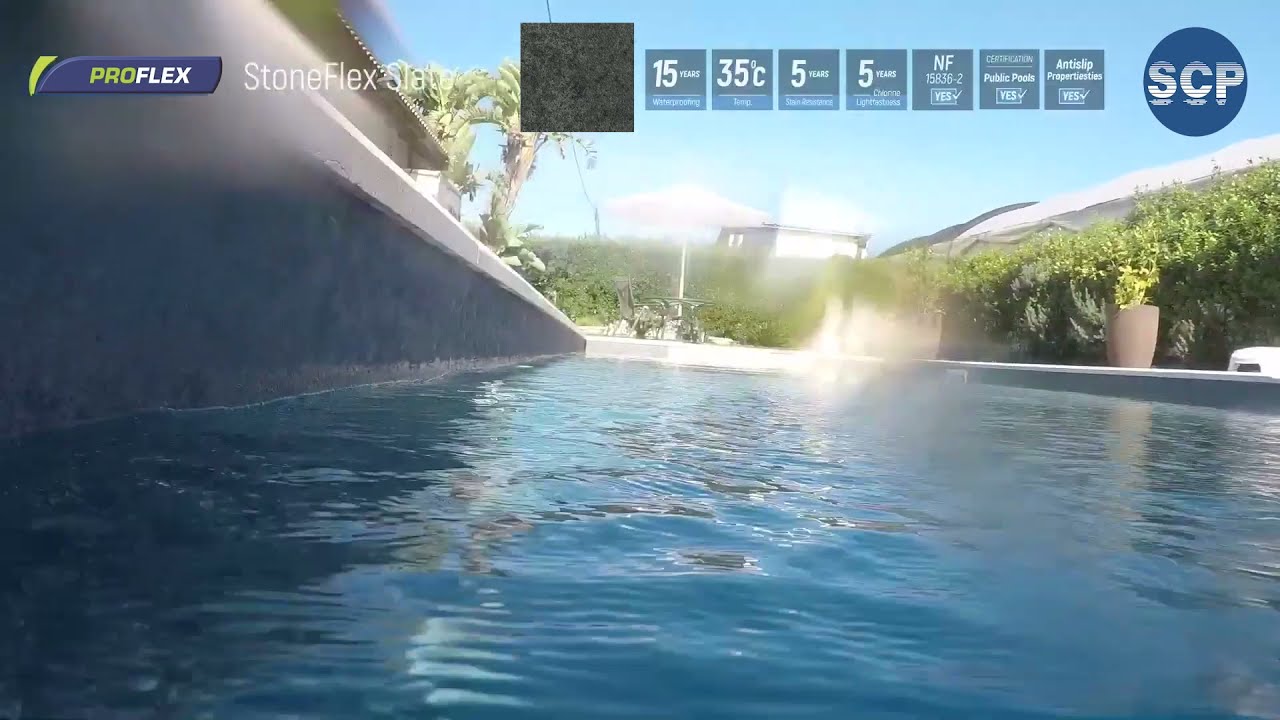 Tela armada / Membrana PVC - Proflex - Stoneflex - Slate - Piedra Pizarra - Liner para piscinas