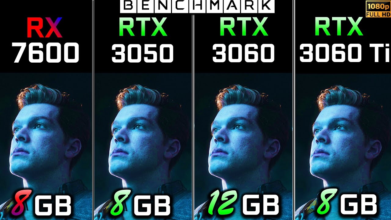 RX 7600 vs RTX 3050 vs RTX 3060 vs RTX 3060 Ti // Test in 10 Games // 1080p // Benchmark