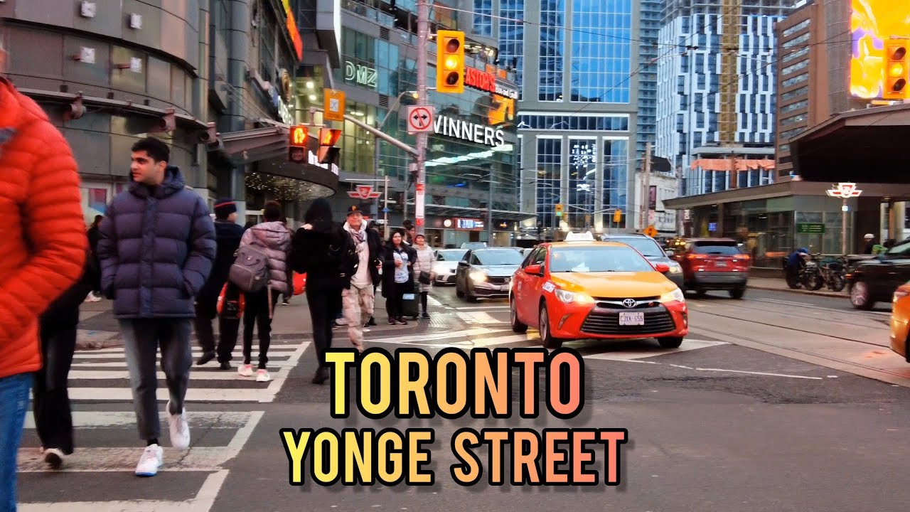 Toronto 🇨🇦 Saturday Yonge Street Downtown Walking Tour Canada 4k