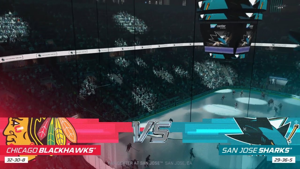 NHL 21 Full Match - Chicago Blackhawks vs San Jose Sharks - Simulation